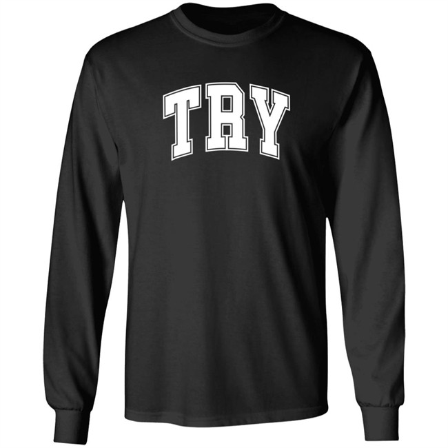 Try Guys Merch Try Black Long Sleeve Shirt