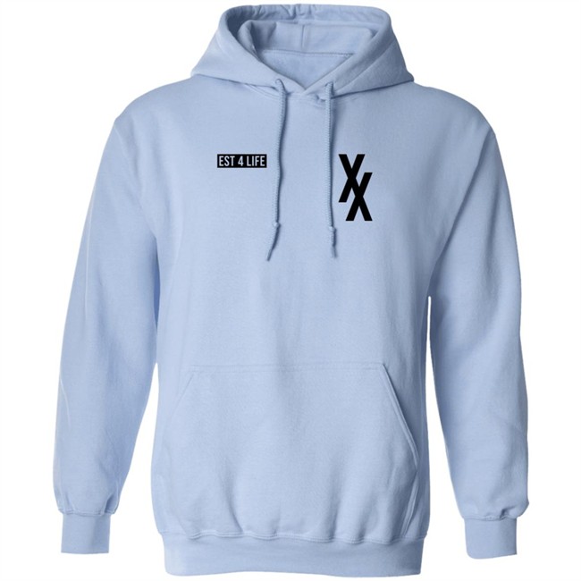 Mgk Tour Merch Custom Est 4 Life Pastel Blue Hoodie