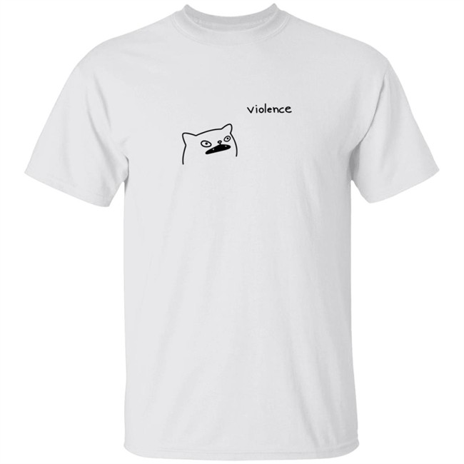 Portlandsbatman Poorlycatdraw Violence Cat Shirt