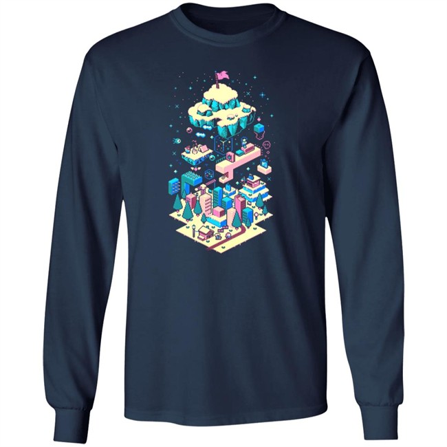 The Yetee Merch Celeste Long Climb Ahead Pixel Shirt The Yetee Merch Celeste Long Climb Ahead Pixel Shirt
