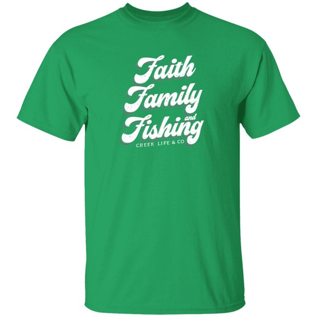 Arms Family Homestead Merch Faith, Family, & Fishing Tee Shirt Arms Family Homestead Merch Faith, Family, & Fishing Tee Shirt