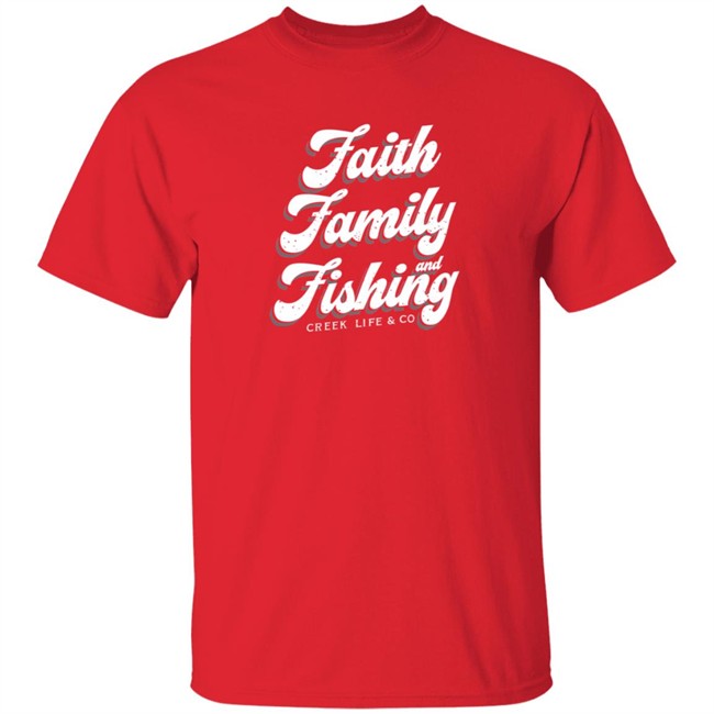 Arms Family Homestead Merch Faith, Family, & Fishing Tee Shirt Arms Family Homestead Merch Faith, Family, & Fishing Tee Shirt
