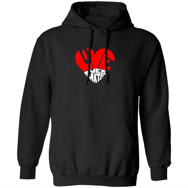 Mimis Fresh Tees Shop Love Over Hate Heart Hoodie Mimis Fresh Tees Shop Love Over Hate Heart Hoodie