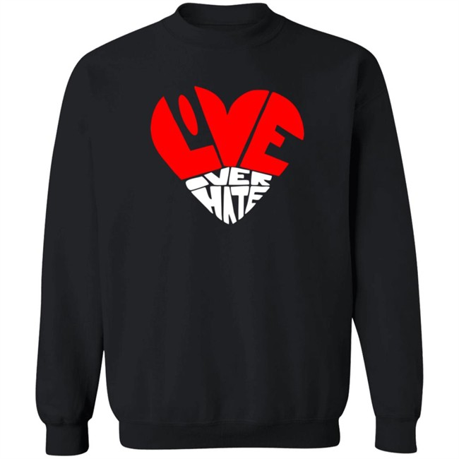 Mimis Fresh Tees Shop Love Over Hate Heart Hoodie Mimis Fresh Tees Shop Love Over Hate Heart Hoodie