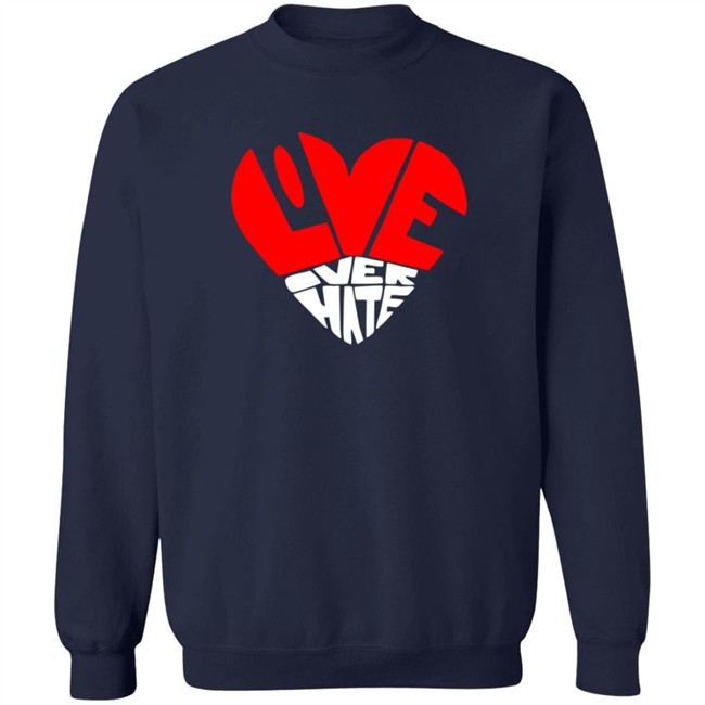 Mimis Fresh Tees Shop Love Over Hate Heart Hoodie Mimis Fresh Tees Shop Love Over Hate Heart Hoodie