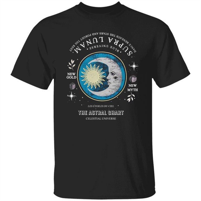 Faded Tee With Moon Illustration