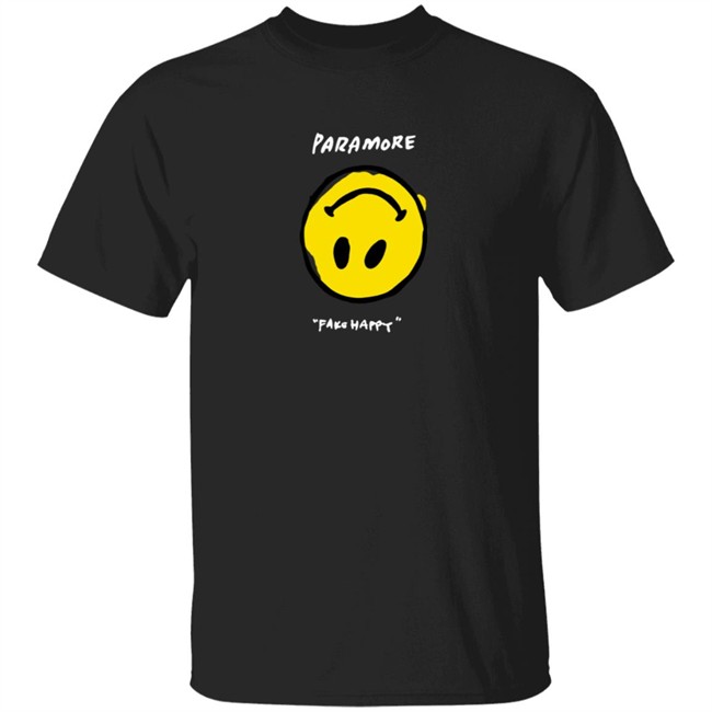 Paramore Merch Paramore Fake Happy Black T Shirt