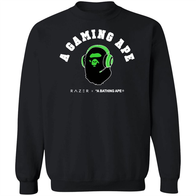 Razer X Bape A Gaming Ape Black Shirt Razer X Bape A Gaming Ape Black Shirt