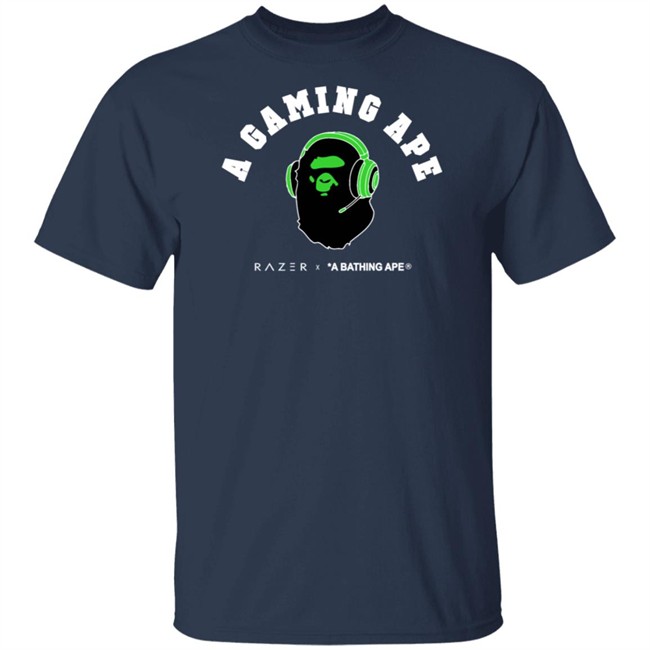 Razer X Bape A Gaming Ape Black Shirt Razer X Bape A Gaming Ape Black Shirt