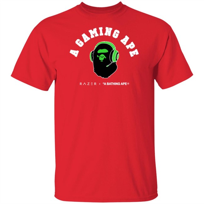 Razer X Bape A Gaming Ape Black Shirt Razer X Bape A Gaming Ape Black Shirt