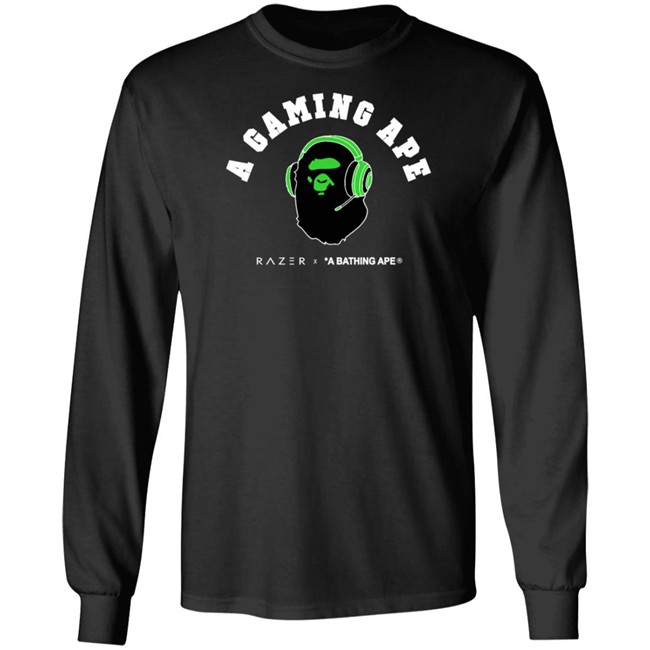 Razer X Bape A Gaming Ape Black Shirt Razer X Bape A Gaming Ape Black Shirt