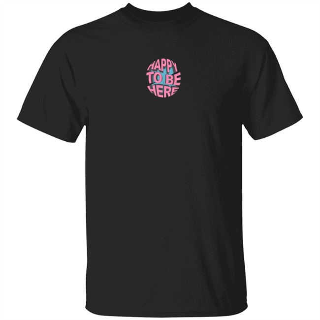 Space Zebra Merch Happy To Be Here Black Tee Shirt