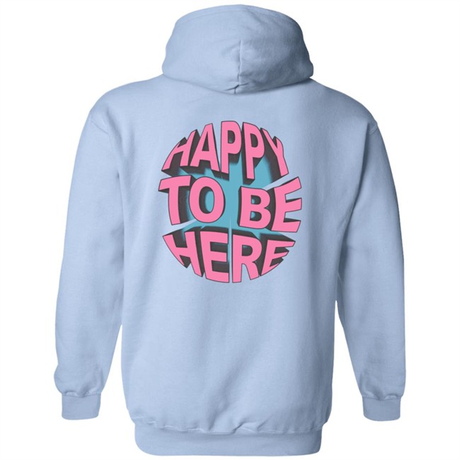 Space Zebra Merch Happy To Be Here Ice Blue Hoodie
