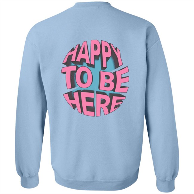Space Zebra Merch Happy To Be Here Ice Blue Hoodie Space Zebra Merch Happy To Be Here Ice Blue Hoodie