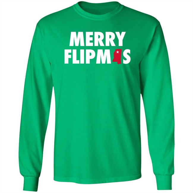 Lane Kiffin Merry Flipmas Long Sleeve Tee Shirt