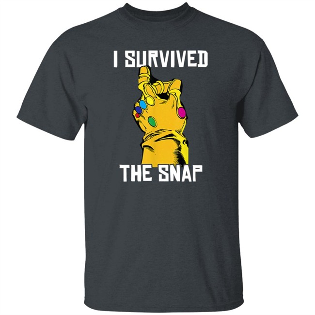 Marvel Thanos Gauntlet I Survived The Snap T Shirt Marvel Thanos Gauntlet I Survived The Snap T Shirt