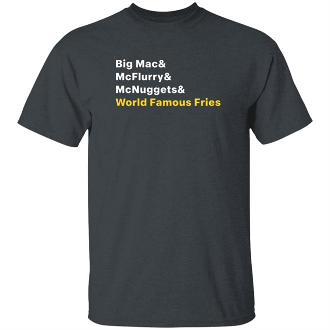 McDonald's Merch Big Mac McFlurry McNuggets World Famous Fries Shirt Menu T-Shirt
