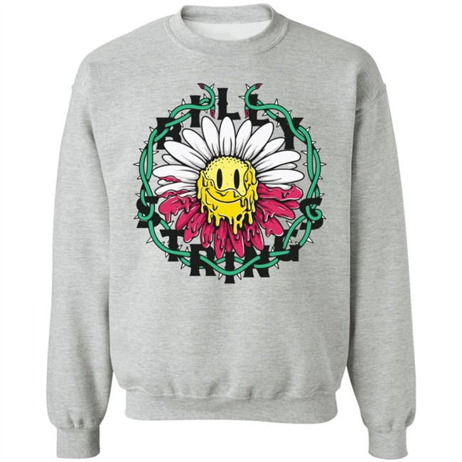 Billy Strings Merch Red Daisy Crewneck Sweatshirt
