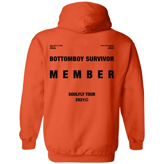 Rod Wave Merch Survivor Hoodie Orange Gotta Feed My Family Gone Till November Bottomboy Survivor Member Soulfly Tour 2021 Rod Wave Official