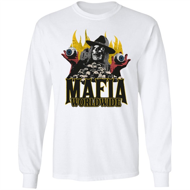 Mafia Worldwide Merch Skulls On Fire Tee Shirt Mafia Worldwide Merch Skulls On Fire Tee Shirt