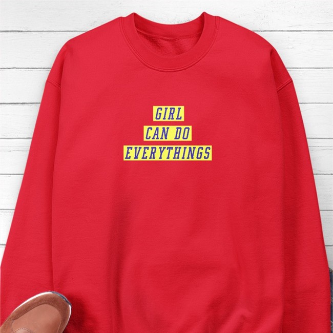 Shirts That Go Hard Girl Can Do Everything Long Sleeved Girl Can Do Everything Shirt Red