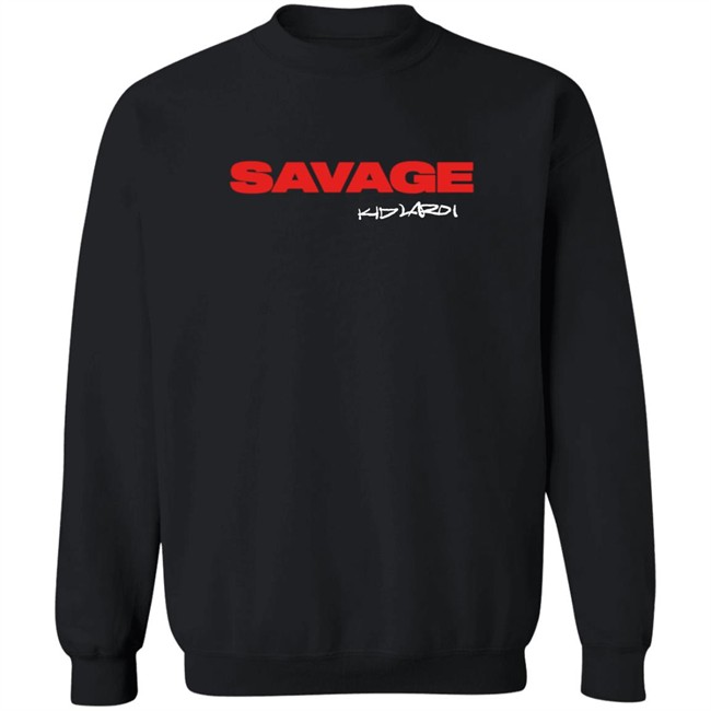 The Kid Laroi Merch Savage Crewneck Sweatshirt Black