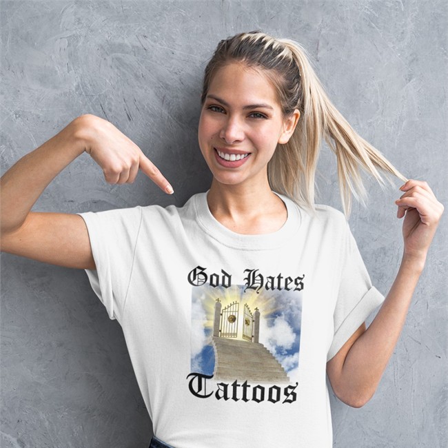 Trashcanpaul God Hates Tattoos Long Sleeve Shirt Trashcanpaul God Hates Tattoos Tee