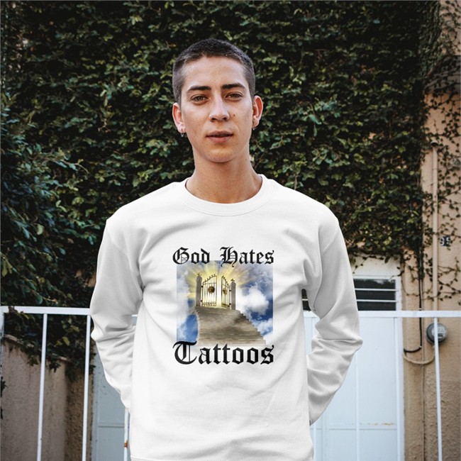 Trashcanpaul God Hates Tattoos Long Sleeve Shirt Trashcanpaul God Hates Tattoos Tee Shirt
