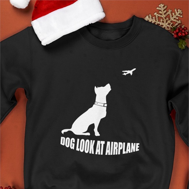 Dog Look At Airplane Shirt Engrish