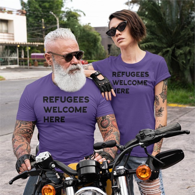 Refugees Welcome Here T Shirt Paul Bloomer Refugees Welcome Here Shirt Yellow