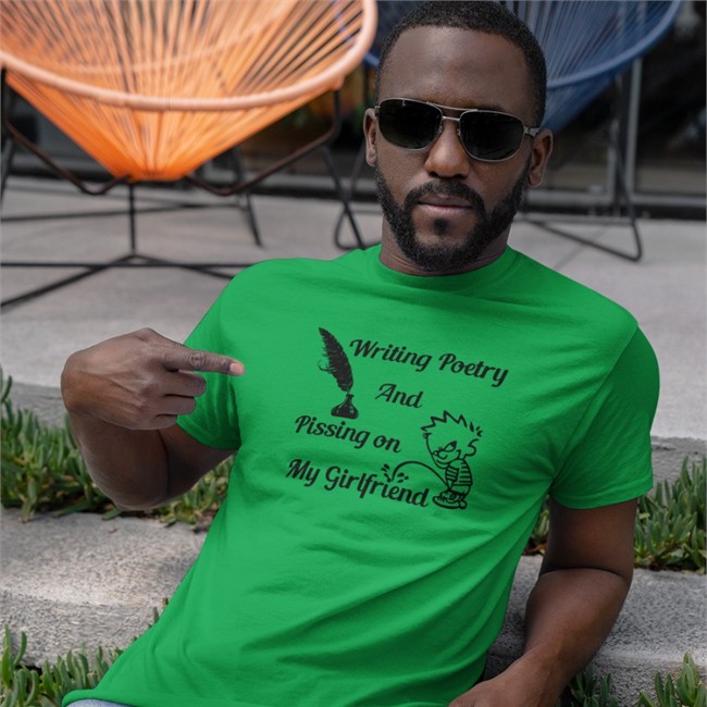 Shirts That Go Hard Writing Poetry And Pissing On My Girlfriend V Neck T Shirt
