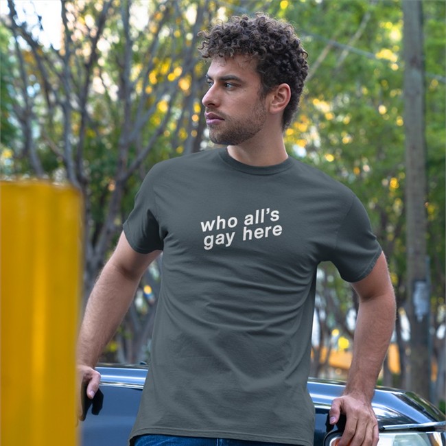 Who All's Gay Here Shirt Grey