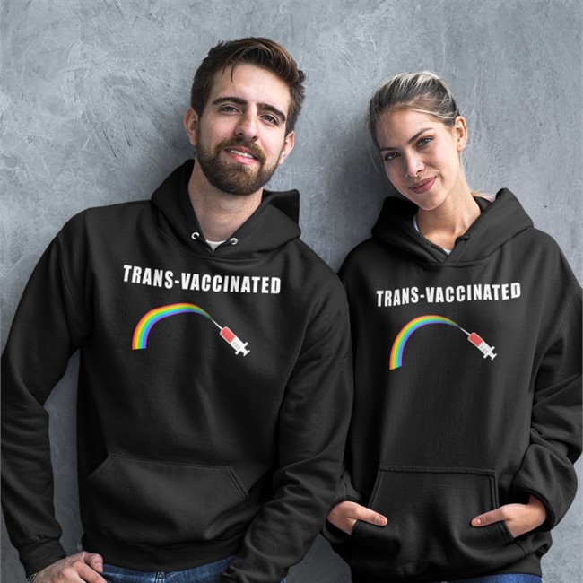 Trans-Vaccinated Rainbow T Shirt Alex Strenger Trans-Vaccinated Rainbow Sweatshirt