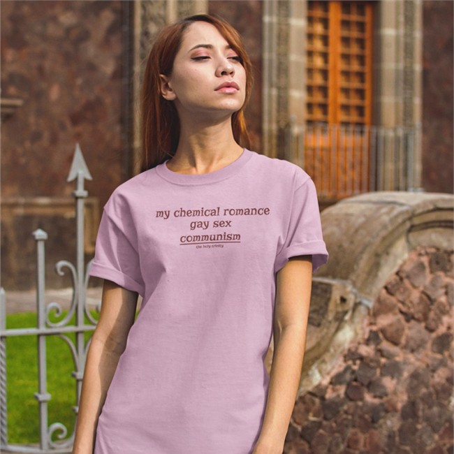 My Chemical Romance Gay Sex Communism The Holy Trinity Tank Top Grey My Chemical Romance Gay Sex Communism The Holy Trinity Long Sleeve Shirt