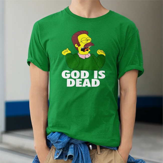 Shirts That Go Hard Ned Flanders God Is Dead Long Sleeve Tee The Simpsons
