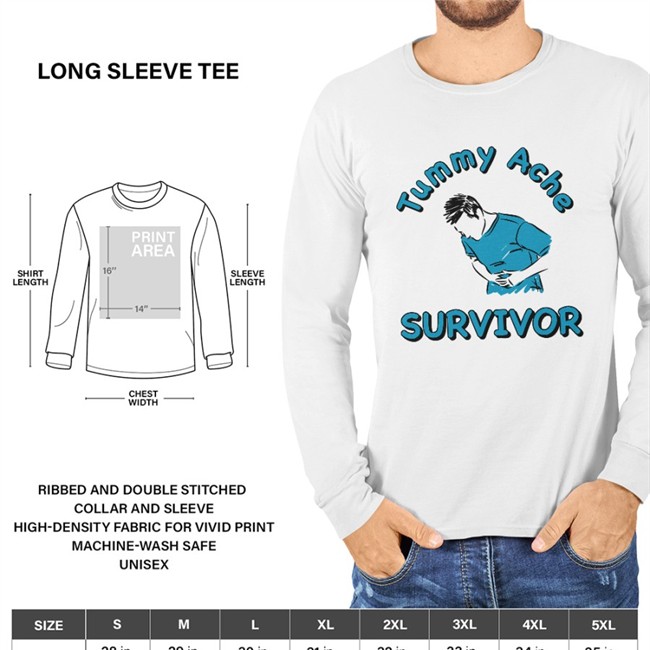 Tummy Ache Survivor T Shirt White