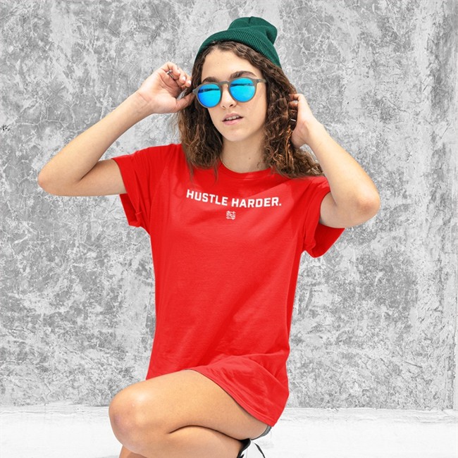 Miranda Cohen Hustle Harder V Neck T Shirt Flag Nor Fail Merch