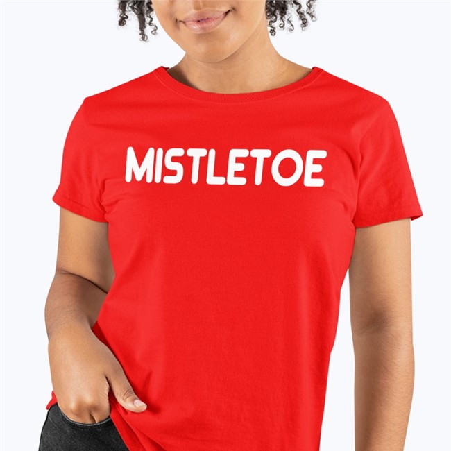 Mistletoe Christmas Holiday Tee Baseball Chickie