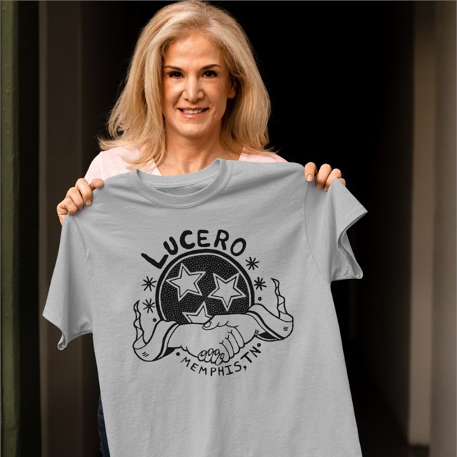 Lucero Merch Rough Handshake Hoodies Lucero Merch Rough Handshake Tee Shirt
