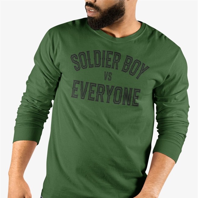 Jensen Ackles Wearing Soldier Boy Vs Everyone Shirt