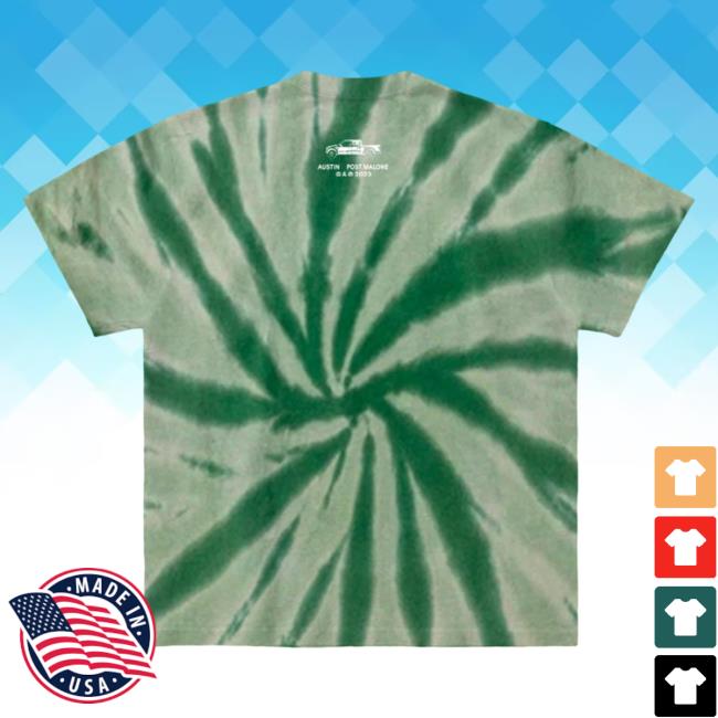 Post Malone Merch Austin Shirt Official Post Malone Merch Austin Green Tie Dye T-Shirt
