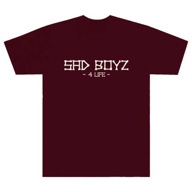 Official Sad Boyz Merch Store La Mata Shirt - Maroon
