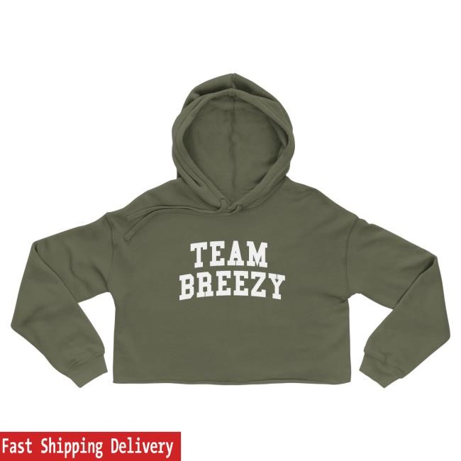 Official Chris Brown Store TEAM BREEZY ARCH CROP Attractive Hoodie ChrisBrown
