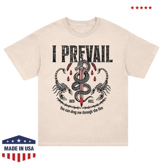 Official I Prevail Merch Into Hell Tshirt (Ecru)