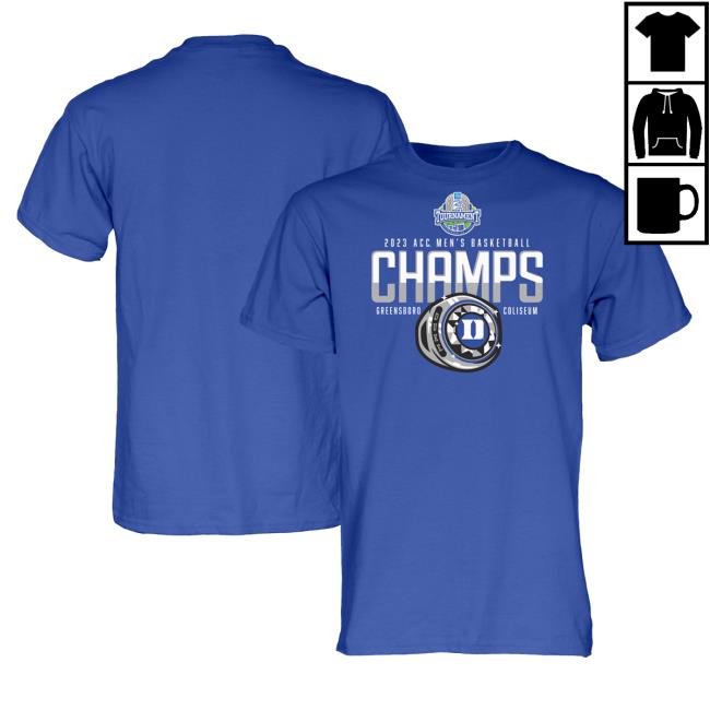 Official Duke Blue Devils Blue 84 2023 ACC Men's Basketball Conference Tournament Champions Locker Room T-Shirts - Royal