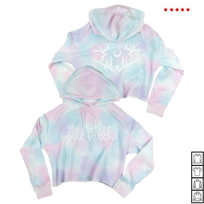 Official Lorna Shore Merch Store Lorna Shore Logo Tie Dye Crop Womens Pullover Sweatshirt Lorna Shore Clothing Shop LornaShore