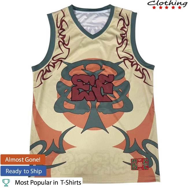 2025 Forest Goods Basketball Graphic Jersey - Tan T Shirt Electric Forest Festival Official