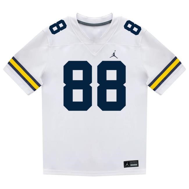 Michigan Wolverines #88 Deakon Tonielli Student Athlete White Football Jersey Tees The M Den Shop