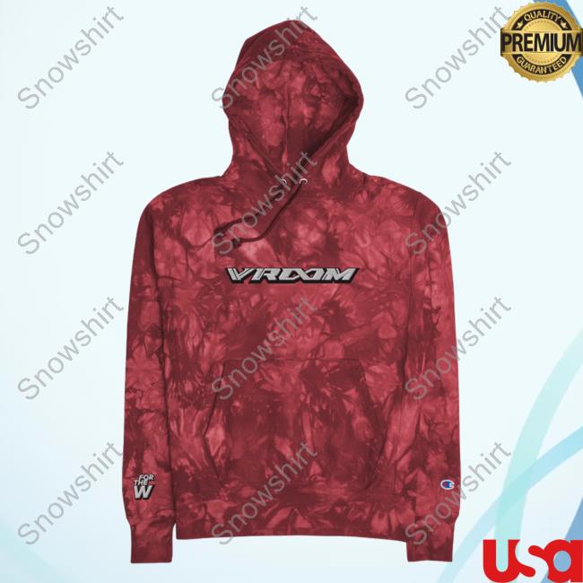Official Vroom X For The Dub Unisex Champion Tie-Dye Hoodie Mulled Berry