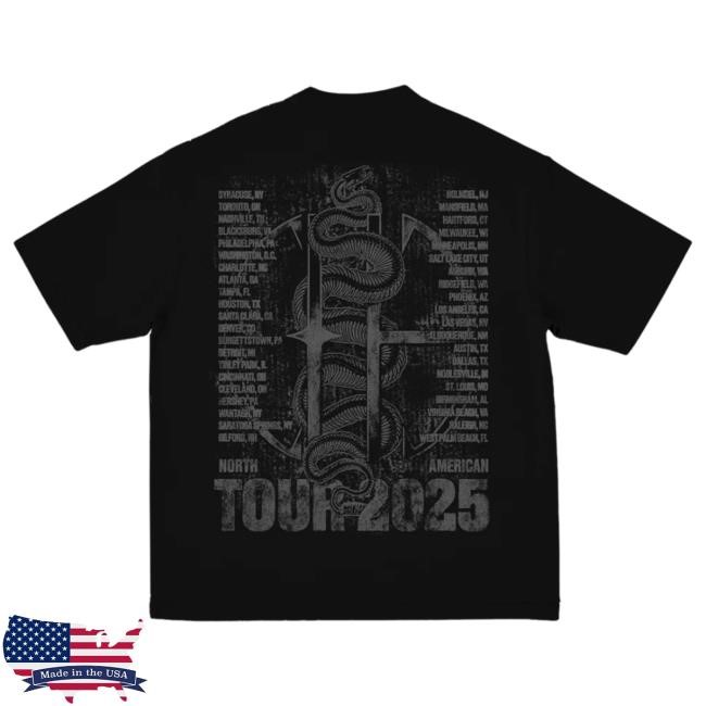 Official Pantera Black Snake CFH 2025 Tour Top Shirt